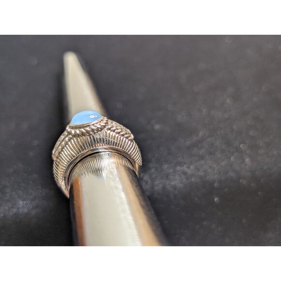 Judith Ripka Sterling Silver Blue Chalcedony Diamonique CZ Ring Size 7.75 - Picture 4 of 11